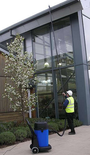 Vacuum cleaning gutters for commercial customers in Basildon and Wickford